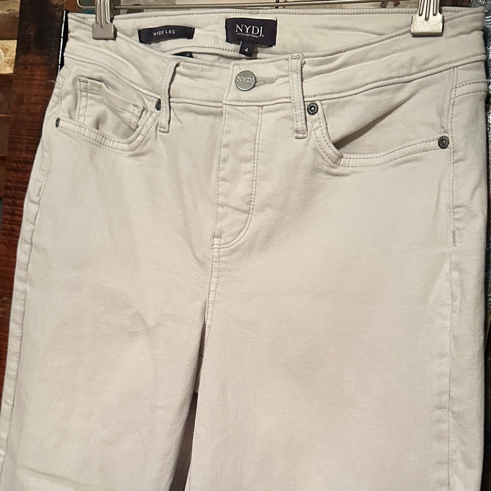 NYDJ Off-White Wide Leg Jeans